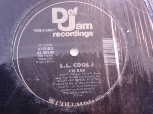LL COOL J: I’m Bad/Get Down Original 12” Vinyl Single Def Jam Records 1987 VG+ - Picture 2 of 3
