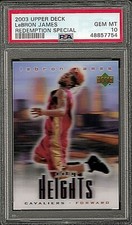 2003 UPPER DECK BASKETBALL CARD LEBRON JAMES RC PSA 10 REDEMPTION SPECIAL NBA