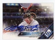 SIGNED BASEBALL CARD AUTO TOPPS 2016 TAMPA BAY RAYS MATT ANDRIESE #US180