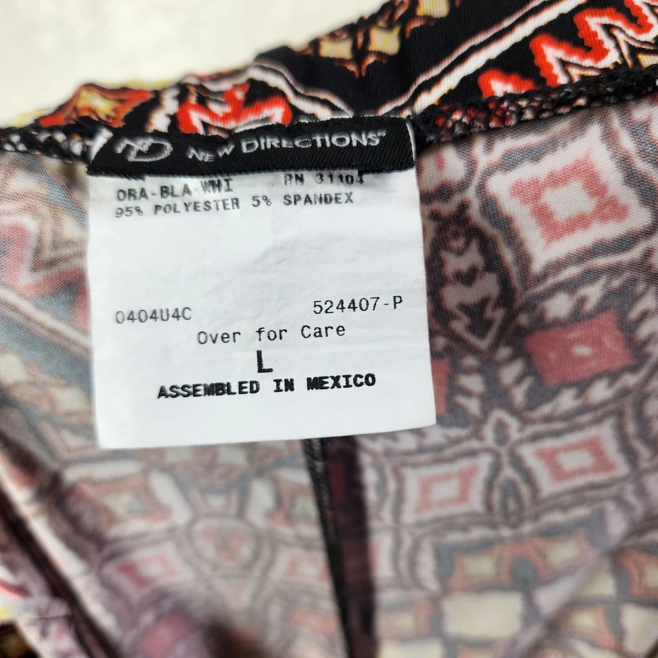 Брюки без застежек New Directions размер L широкие штанины зигзагообразный узор эластичные - Изображение 3 из 3