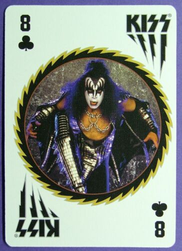 1 x playing card single swap KISS Rock Band The Demon 8 of Clubs - Picture 1 of 3