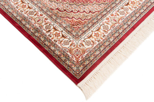Tabriz Medallón Machine Woven Rug Persian Various Sizes - Rug, Carpet, Red - Picture 7 of 35