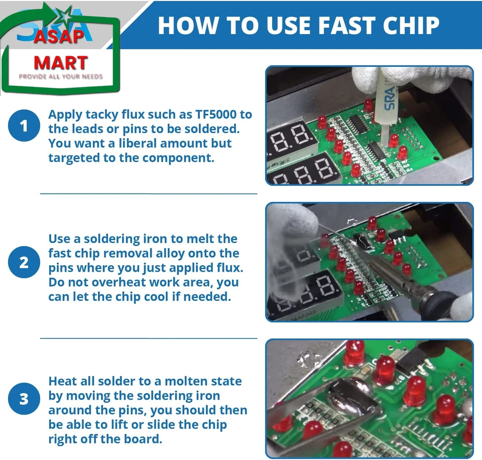 Aleación de extracción para retrabajo SMD - 4,5 pies Foto 3 de 4