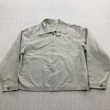 Vintage Woolrich Bomber Jacket Mens Extra Large Beige Canvas Zip Up *