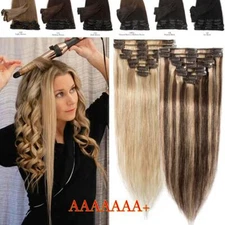 Balayage/Ombre Clip In 100% Real Remy Human Hair Extensions Full Head CLEARANCE