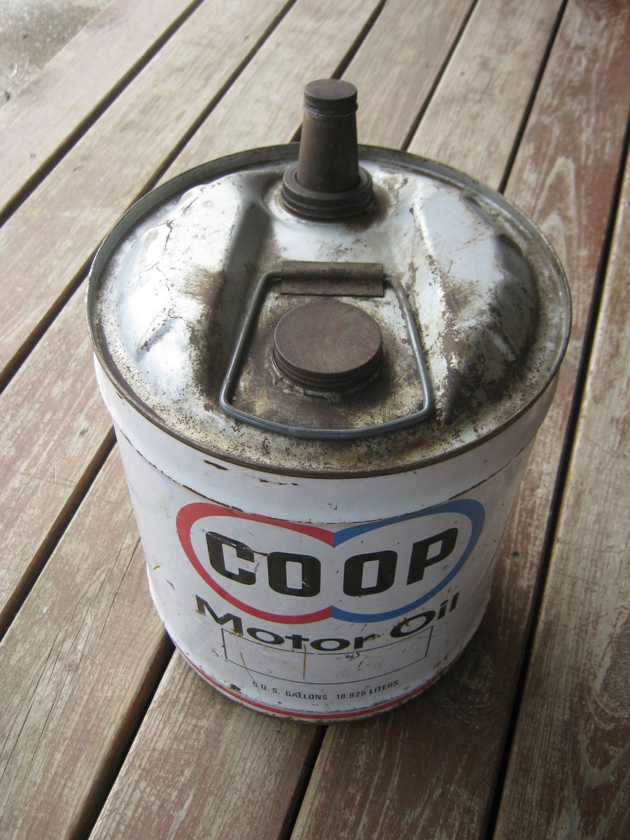Vintage CO-OP Motor Oil Metal Can 5 Gallons | eBay