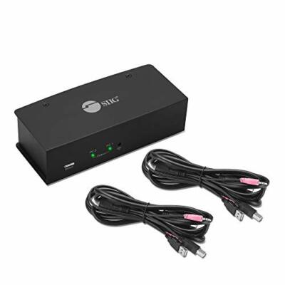 SIIG 2x1 Dual View USB HDMI KVM Switch - 4K, Dual Display or Extended Display