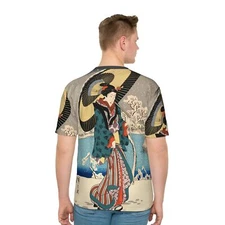 Hiroshige Snow scene at Shinobazu in Ueno Ukiyo-e Japanese Fine Art Men T-shirt 