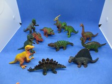 Vintage Hard Plastic Toy Dinosaurs Lot of 12 Miniature Figures 1993