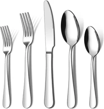 20 Piece Silverware Set,  Stainless Steel Flatware Cutlery Set, Kitchen Utens...