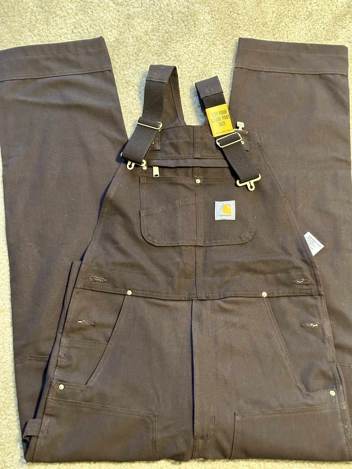 Carhartt RO1M Duck Bib Overalls 32/34 102776211 NWT eBay