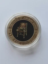 2013 Cook Islands $1 Coin Treasures Of Ancient Egypt THRONE Gold Plated
