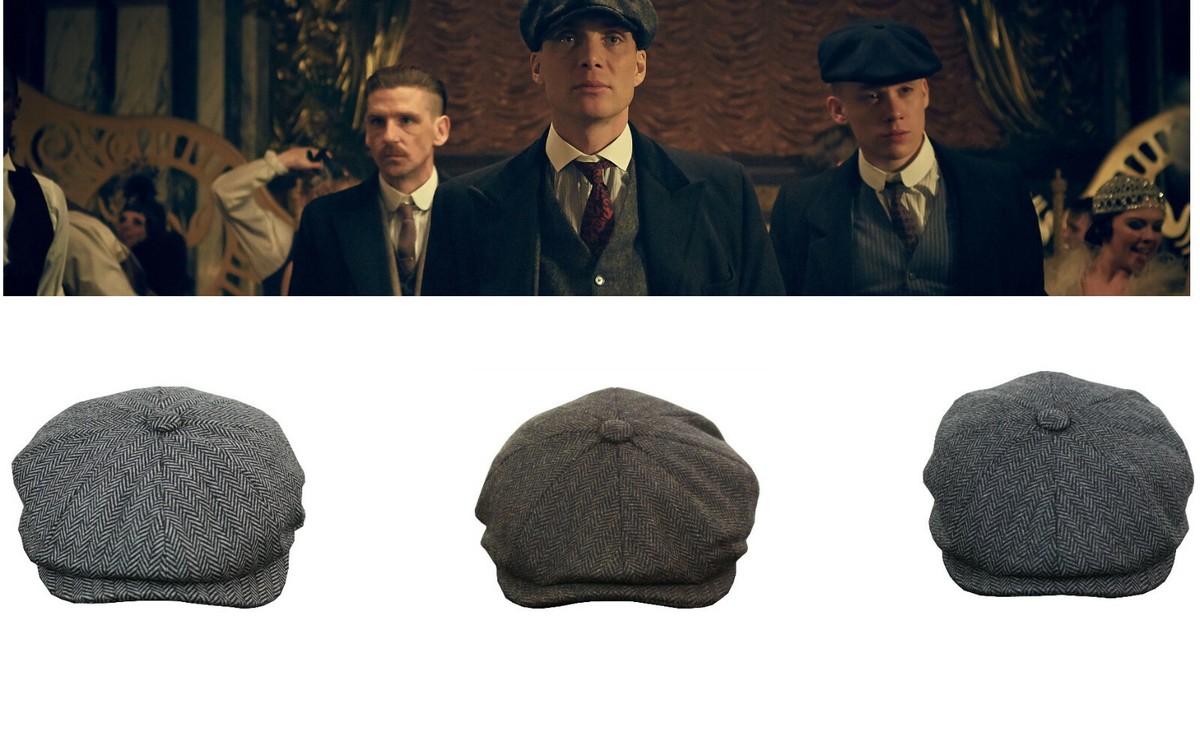 Cappello Piatto Da Uomo In Lana Tweed Stile Gatsby - Foto 10