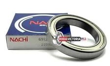 NACHI Japan 6912 ZZ Deep Groove Ball Bearing, Metal Shielded 60x85x13 mm