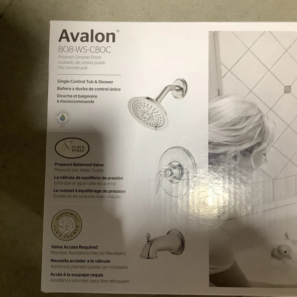 Kit de ducha para bañera Pfister 808WS-CB0C Avalon 1 manija cromada con válvula. Y9 Foto 4 de 4