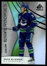 2019-20 SP Game Used Zack MacEwen Auto /296 Vancouver Canucks #150