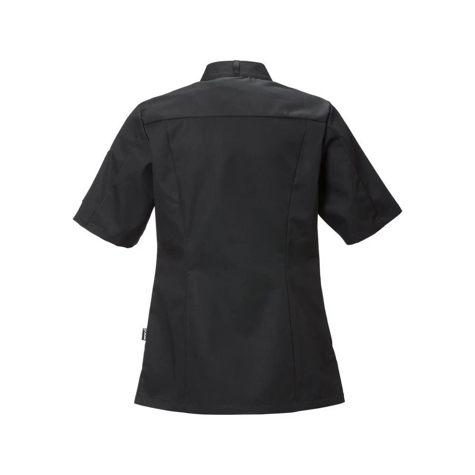 Chef Coat Jacket Cook Shirt Kitchen Uniform Black Button Double Breasted - Image 3 of 4