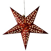 Leuchtstern Dekostern Weihnachtsdeko Weihnachtsstern 60Cm Rot, 10 Led, Mit Timer