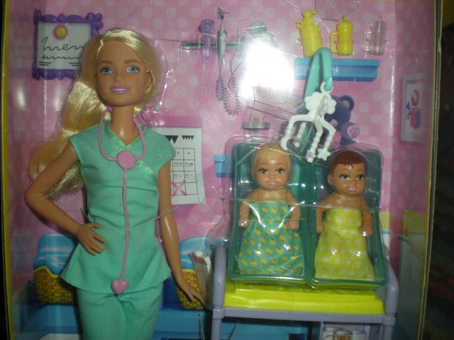 barbie careers baby doctor doll and playset