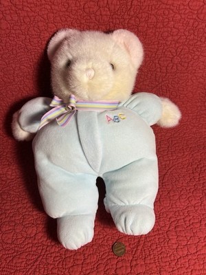 13  Vintage Eden Bear Blue Pastel Velour ABC Sleeper Plush Stuffed  Baby Toy