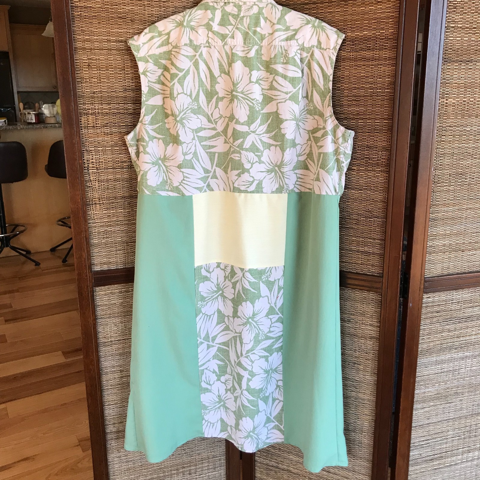 Upcycled Patchwork Boho Duster, Tropical Print La… - image 15