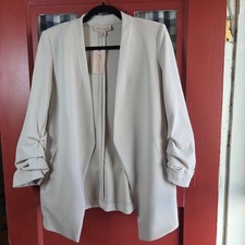 Philosophy Women's Platinum Open Front 3/4 Sleeve Blazer Jacket Size XS NWT