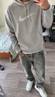 Nike Herren Hoodie XL Grau Pullover mit Logo Kapuze Taschen Langarm