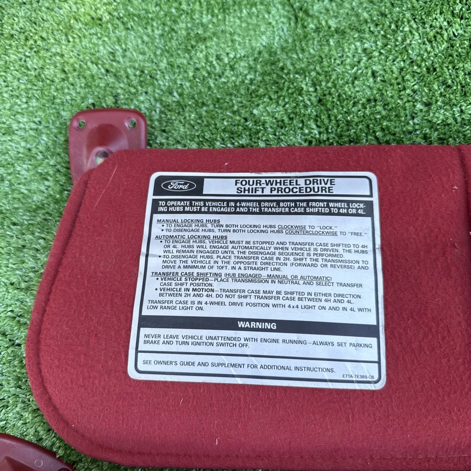 Juego de pares de parasoles rojos Ford Bronco F150 F250 F350 1987-1996 Foto 2 de 4