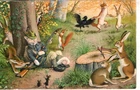 VINTAGE Postcard    ALFRED MAINZER CATS - #4729  -  HUNTER TAKING CAT NAP