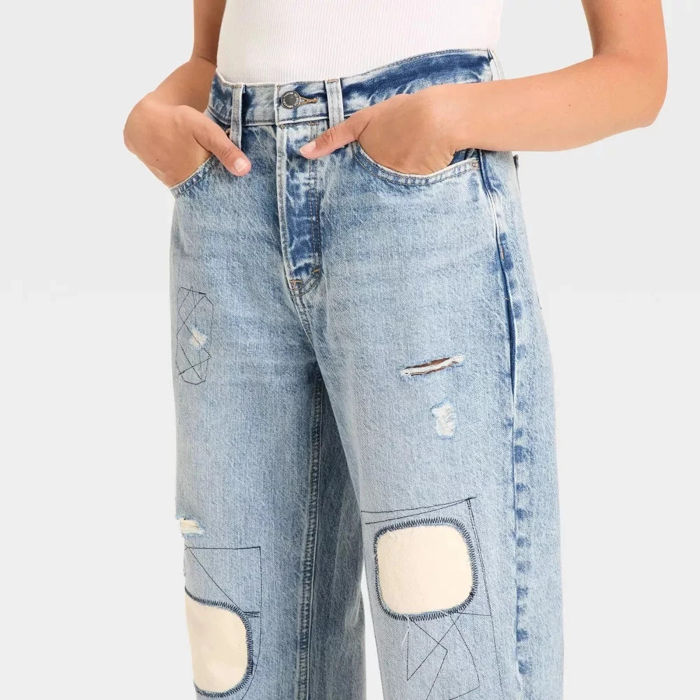Universal Thread Women's Mid-Rise Patchwork 90's … - image 4