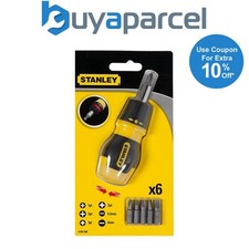 Stanley STA066358 Ratcheting Stubby Screwdriver Bit Set Phillips / Pozi 0-66-358