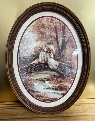 Framed Print of  Couple  Lovers in the Park  or ''Couple on a Bridge'' unmarked