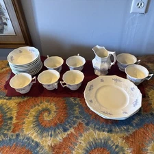 Antique Chelsea Ware Lavender Blue Grape Pattern White Porcelain 1840s Unmarked