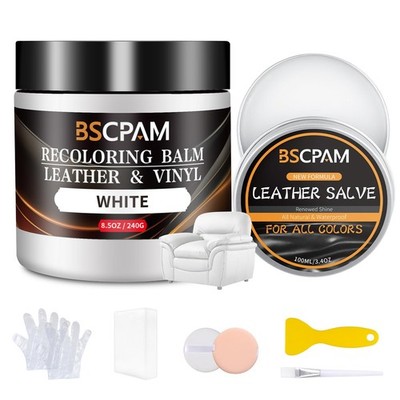 White Leather Recoloring Balm 100ml Mink Oil Couch Scratch Remover Kit Dye