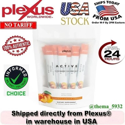 Plexus Active Peach Mango Sealed Bag 15 Packets New Sealed Bag & Exp 1/27 @!