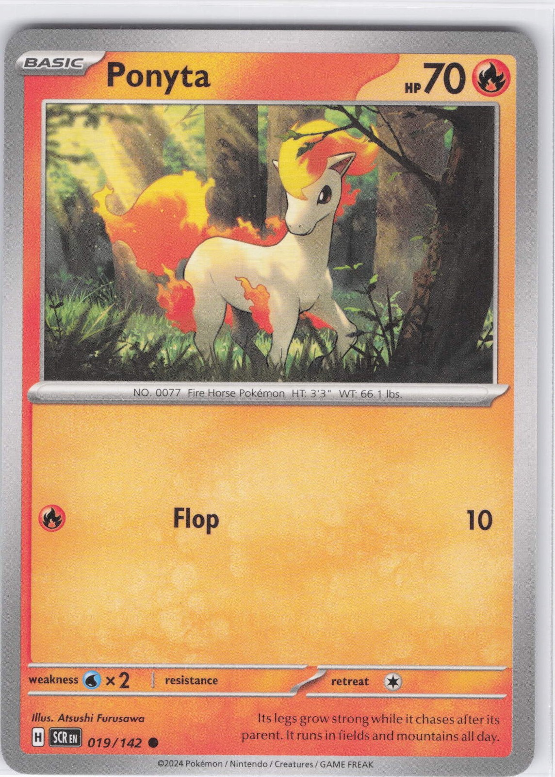 2024 Ponyta Common SV07: Stellar Crown 019/142 NM Normal LP-NM