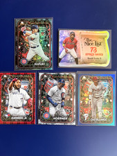 2024 Topps Holiday Red Plaid, Holiday Tree, Blue Glitter-2 Card Order Minimum