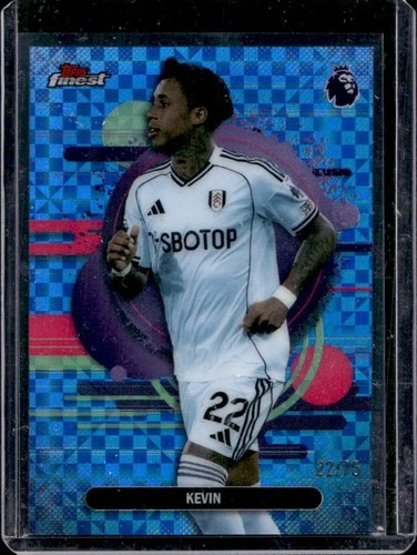 2025-26 Topps Finest Premier League Kevin Uncommon Blue Checkerboard #/75 Fulham