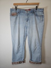 Lucky Brand Sweet'n Crop Women's 14/32 Blue Straight Leg Stretch Denim Crop