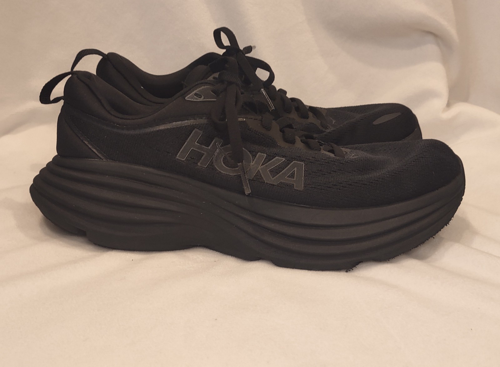 Hoka One One Bondi 8 Shoes Mens Size 7B Black Running 1127952 BBLC thumbnail 4
