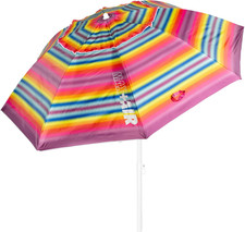 62405 Ombrellone Da Spiaggia Antivento 240 Cm, 8 Aste in Fibra, Protezione UV50,