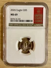 New ListingAmerican Eagle 2026 G$5 1/10oz Gold Coin MS 69 Red Book Label NGC