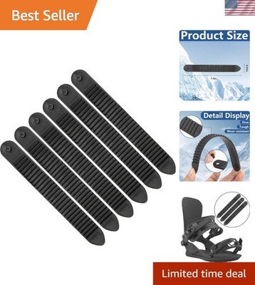 Black Snowboard Ankle Ladder Straps - Effortless Replacement Bindings, 6 Pcs