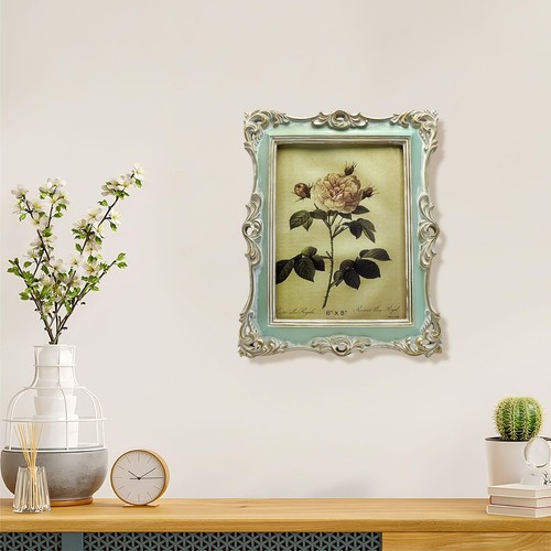 6x8 Vintage Picture Frame Antique Ornate Green Photo Frame, for Table Top and... - Picture 3 of 6