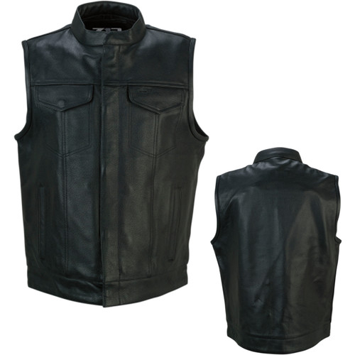 Z1R Vindicator Adventure Dual-Sport Street Motorcycle Black Leather Vest
