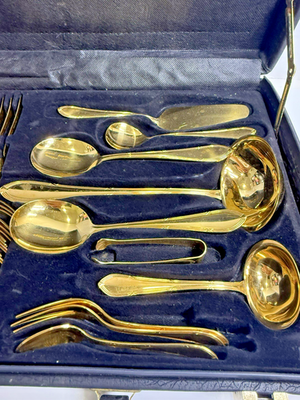 SBS-Bestecke Solingen 23/24K Gold Plated 71pc Complete Flatware
