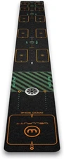 WellPutt - Golf Putting Training Mat - 10ft First, Black/Orange