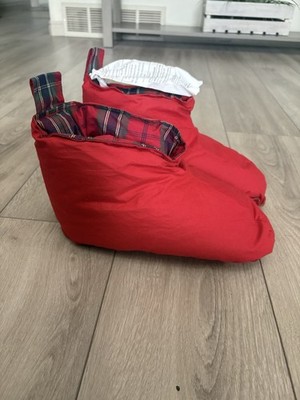 Restoration Hardware Red Luxury Duck Down Foot Duvet Slippers  Adult  Women 9-10