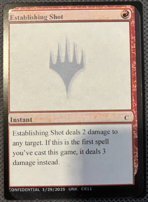 Magic MTG Establishing Shot Gavin Verhey's Unknown Event Playtest Card