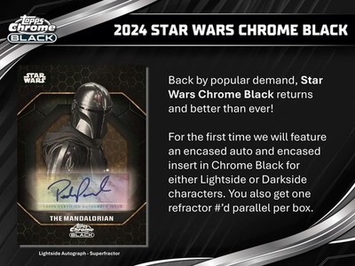 STAR WARS CHROME BLACK HOBBY BOX (TOPPS 2024) | eBay